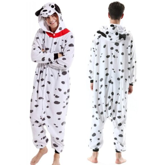 Adult Unisex Dalmation Dog Kigurumi Onesie Halloween Costume Cosplay - Picture 1 of 8